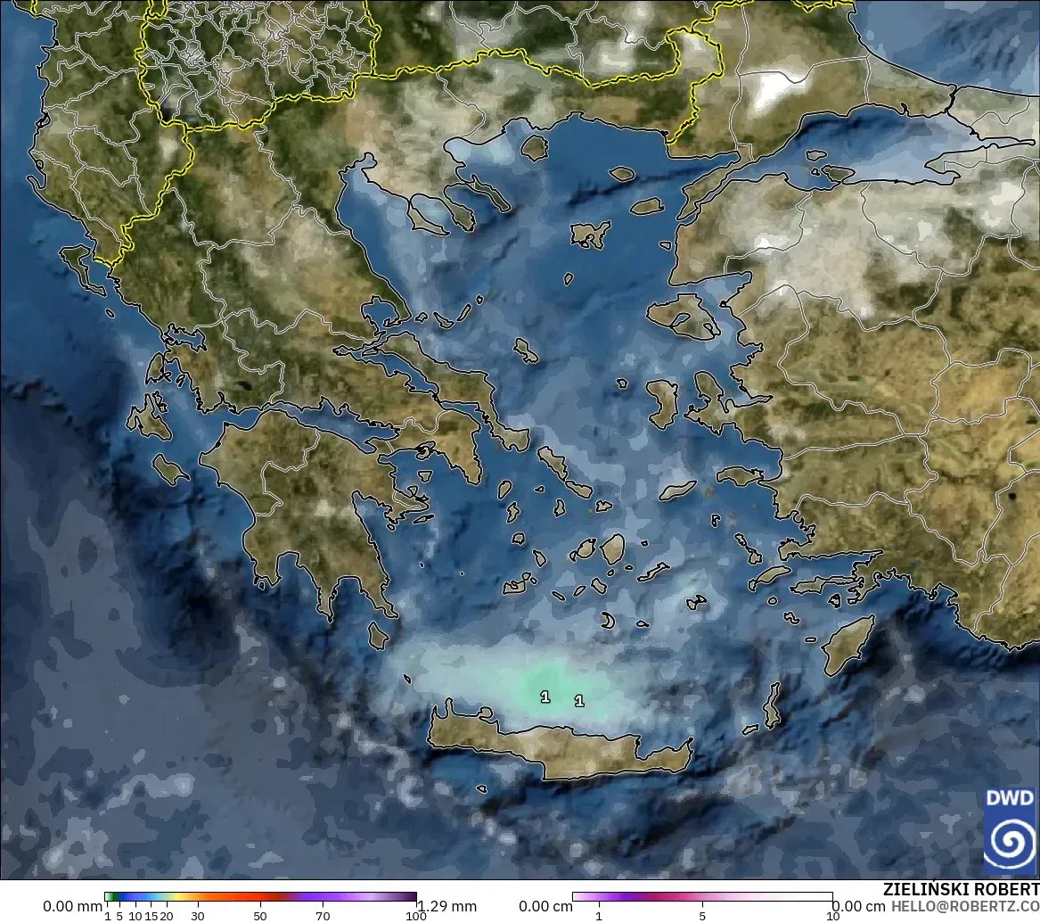 ICON model - Greece, Precipitation, Clouds, and Pressure