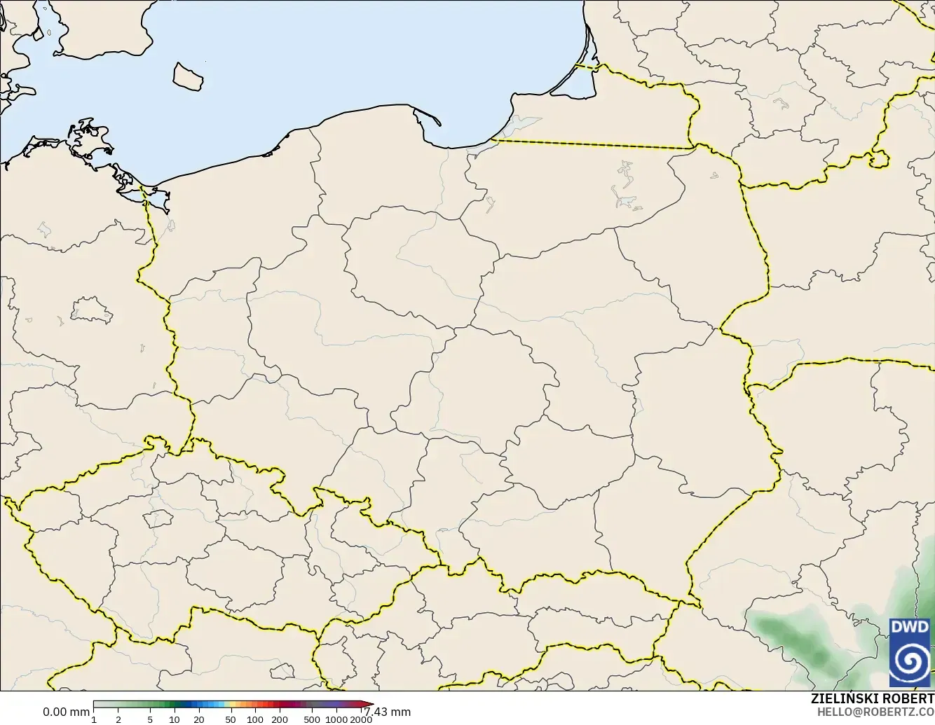ICON model - Poland, Precipitation Accumulation