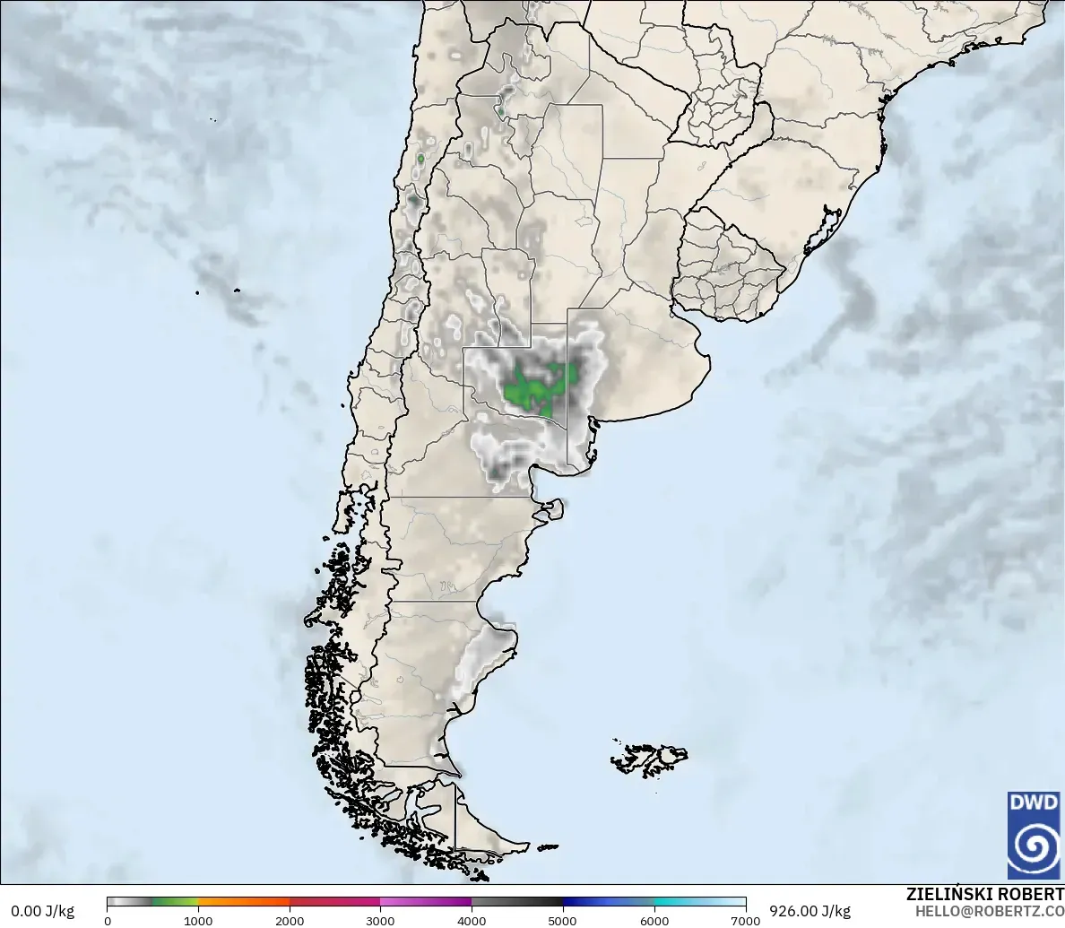 ICON model - Argentina, CAPE