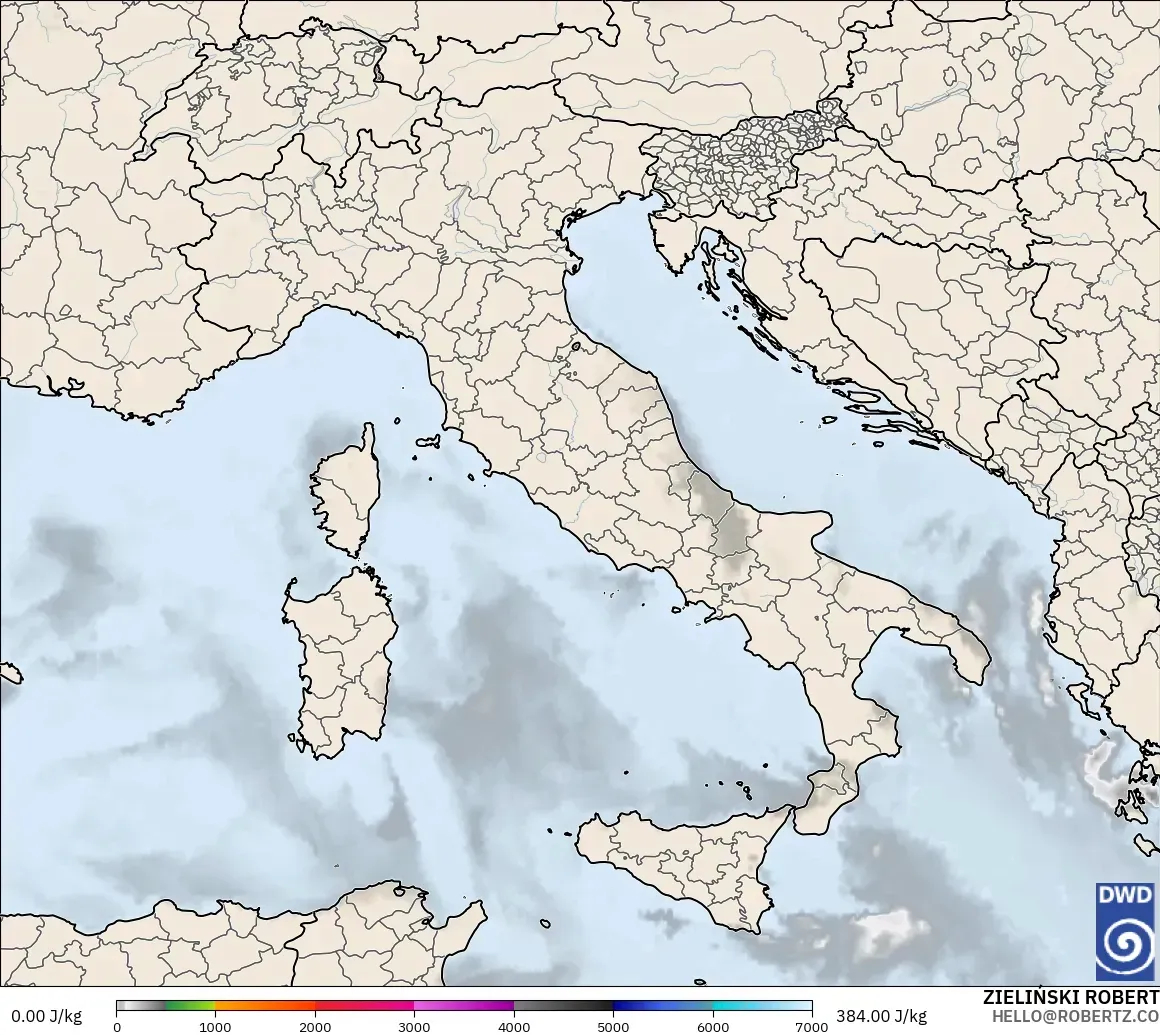 ICON model - Italy, CAPE