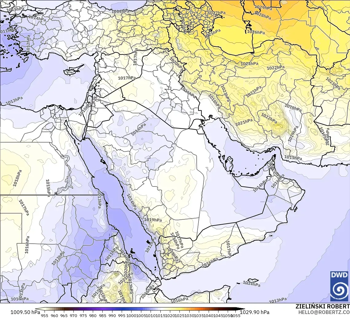 ICON model - Middle East, Pressure